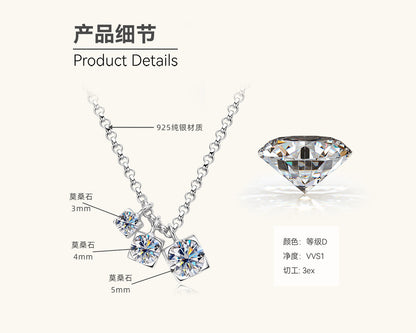 D Color VVS1 3EX Cut Moissanite Necklace

