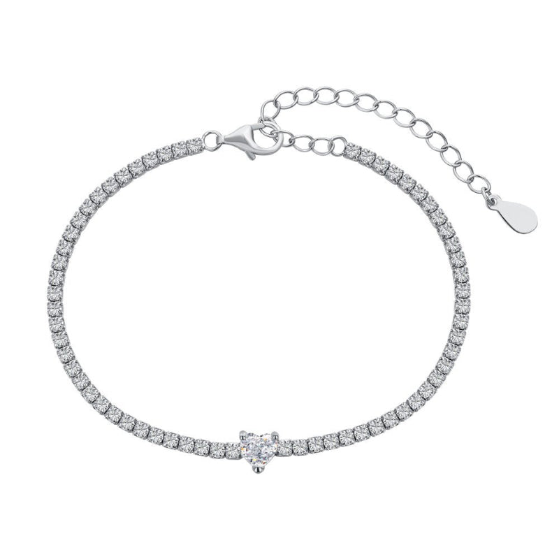 Pave Set Heart Bracelet

