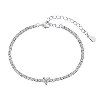 Pave Set Heart Bracelet

