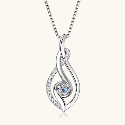 Gold Plated (over 925 silver) Ribbon Moissanite Necklace

