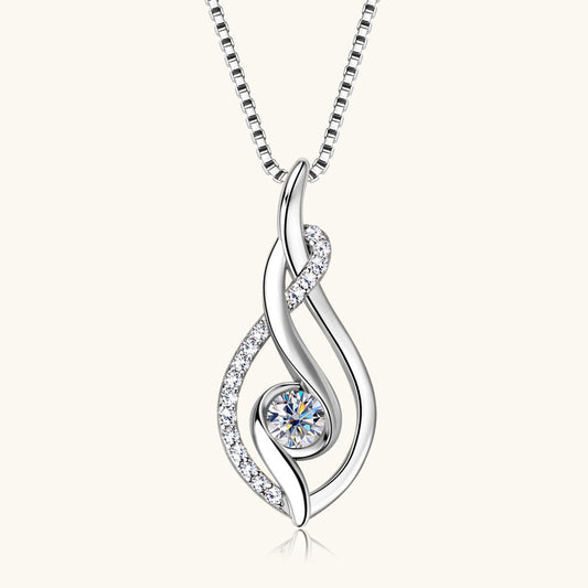Gold Plated (over 925 silver) Ribbon Moissanite Necklace

