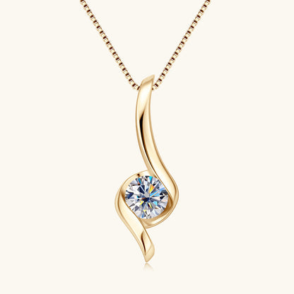 D-Color 6.5mm Moissanite Wave Pendant

