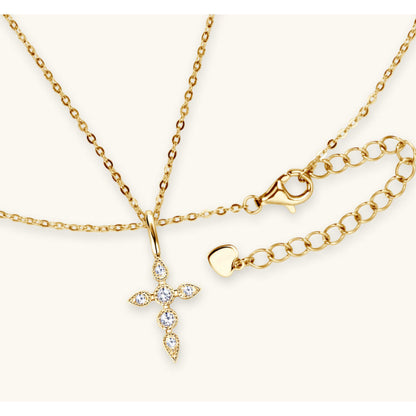 Exquisite Moissanite Cross Chain (Gold Plated)

