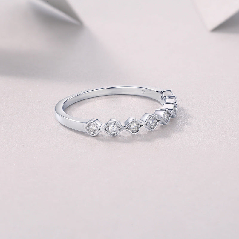 White Gold Plated Moissanite Band 