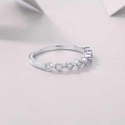 White Gold Plated Moissanite Band 