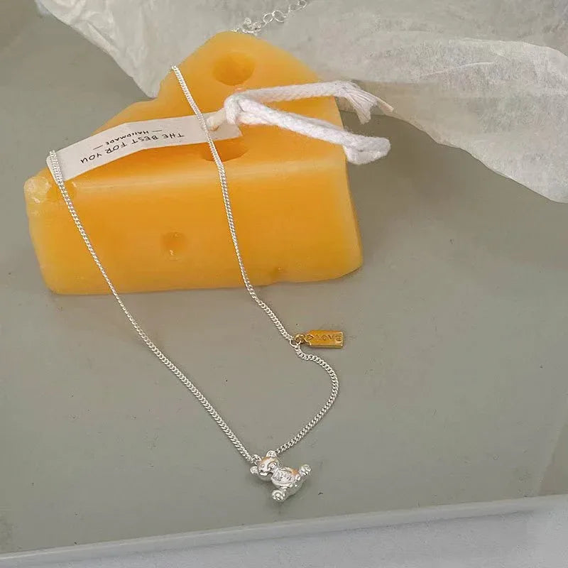 Kidcore Recycled Sterling Silver Teddy Bear Necklace – JIMMY JEWELRY