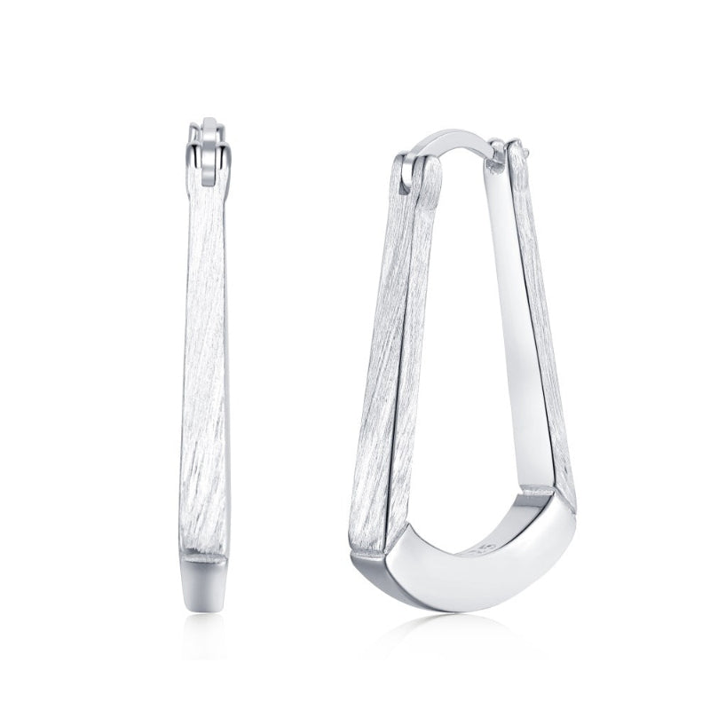 Frosted Finish Hoop Earrings

