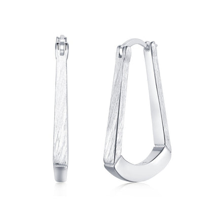 Frosted Finish Hoop Earrings

