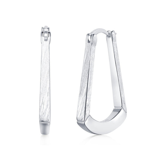 Frosted Finish Hoop Earrings

