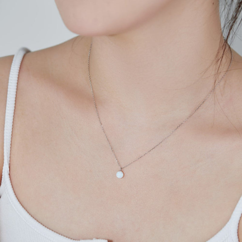 Opulent Oval Opal Chain Necklace