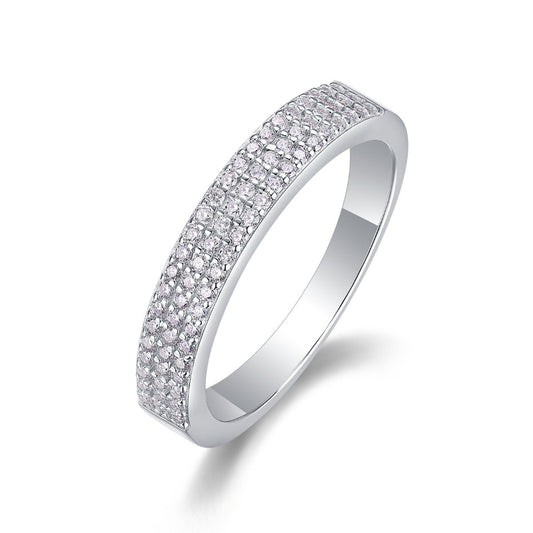 Moissanite Pave S925 Silver Band

