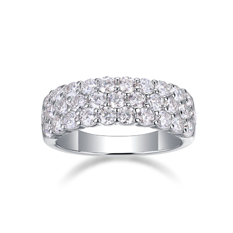 Multi-Row Moissanite Eternity Band in S925 Silver

