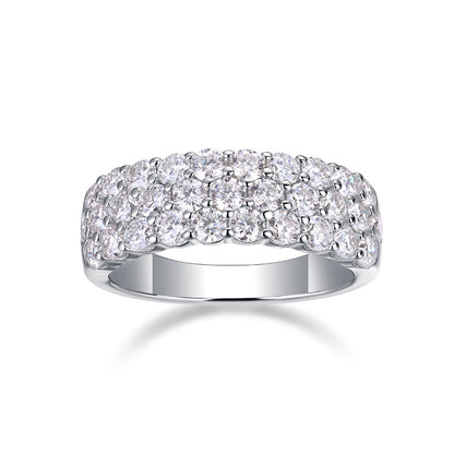Multi-Row Moissanite Eternity Band in S925 Silver

