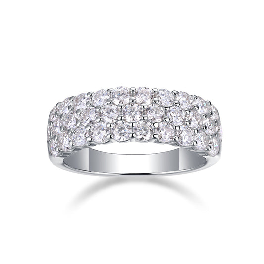 Multi-Row Moissanite Eternity Band in S925 Silver

