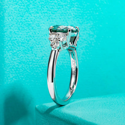 Vibrant Green Moissanite Bridal Ring

