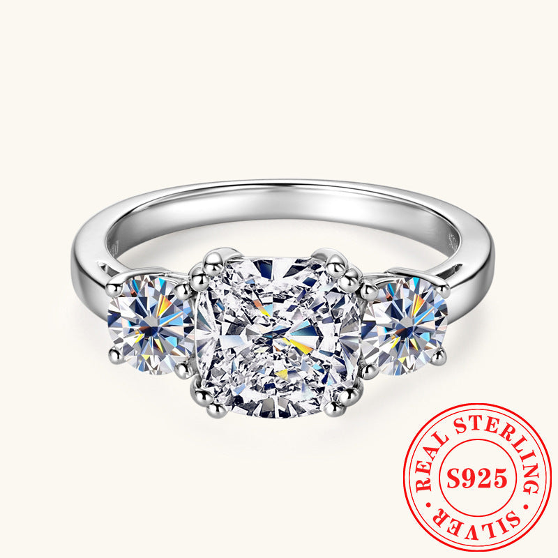 Sterling Silver Cushion Cut Ring

