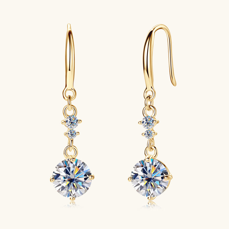 Moissanite Drop Hook Earrings

