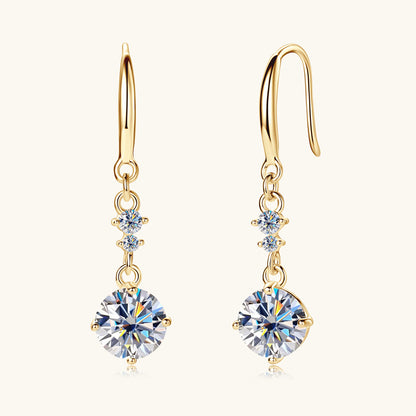 Moissanite Drop Hook Earrings

