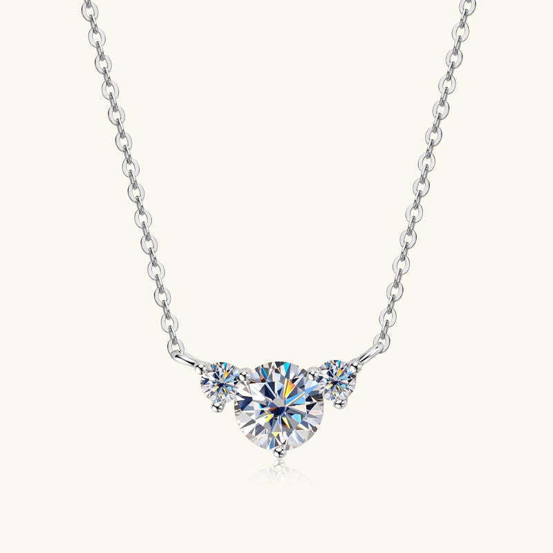 Graduated Moissanite D-Color Pendant Necklace

