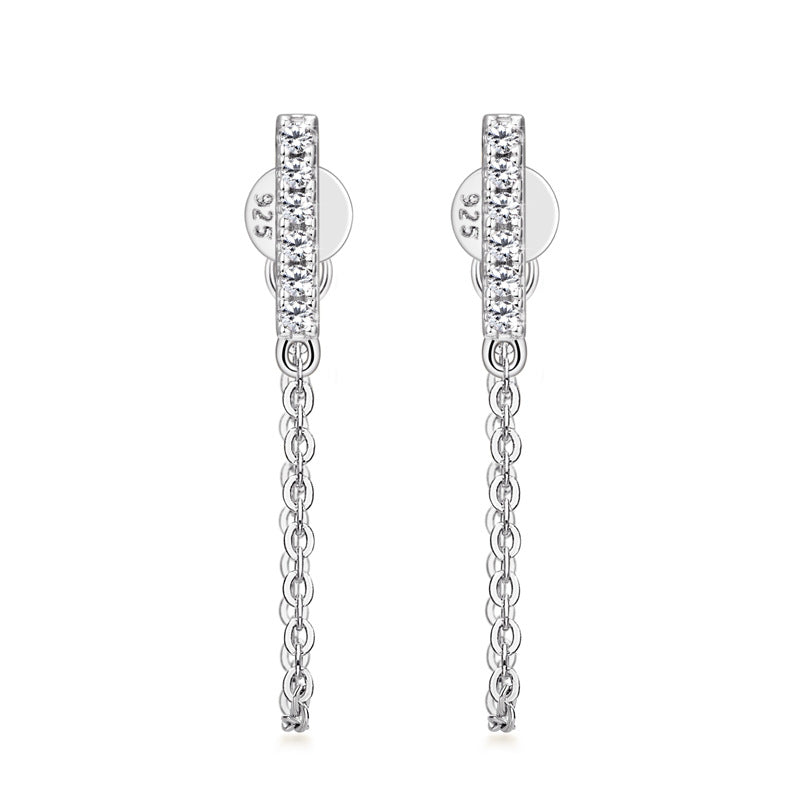 Brilliant Moissanite Diamond Simulant Linear Drops

