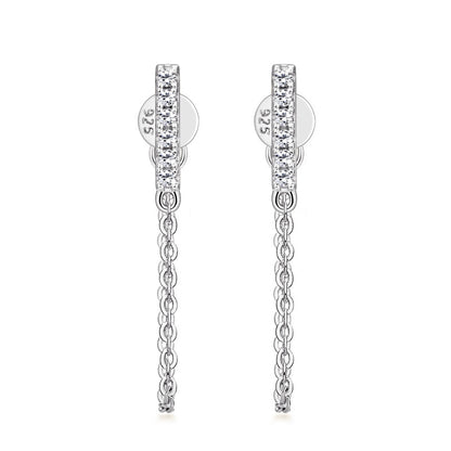 Brilliant Moissanite Diamond Simulant Linear Drops

