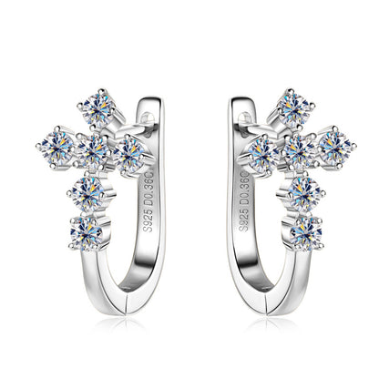 Brilliant Moissanite Diamond Simulant Cross Hoops

