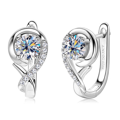 Brilliant Moissanite Diamond Simulant Swirl Earrings

