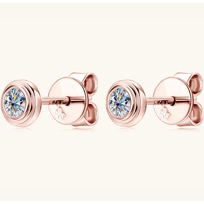 Brilliant Moissanite Diamond Simulant Gold Studs

