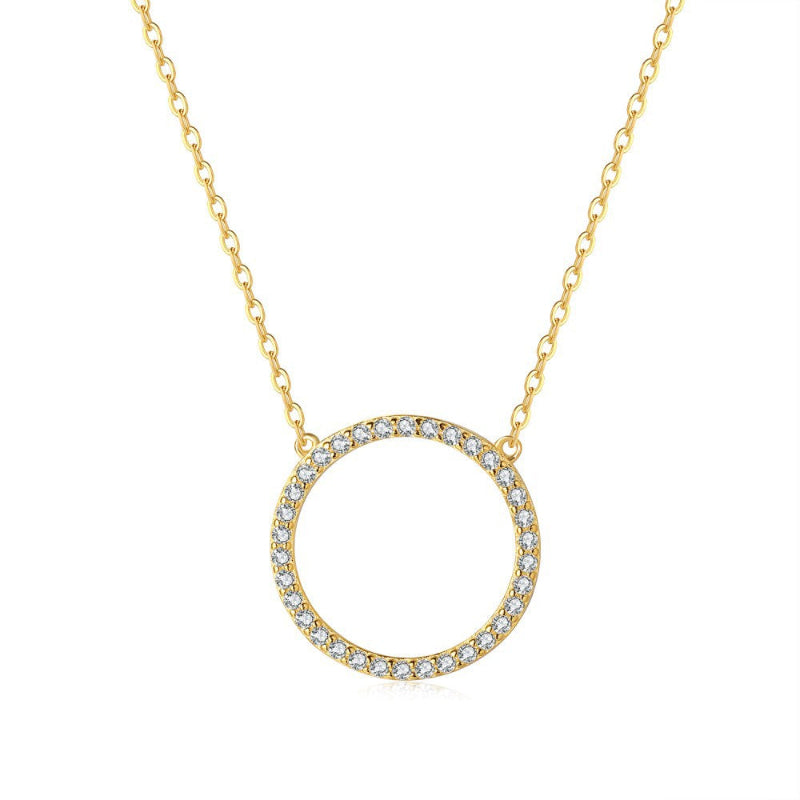 Minimalist Diamond Circle Necklace