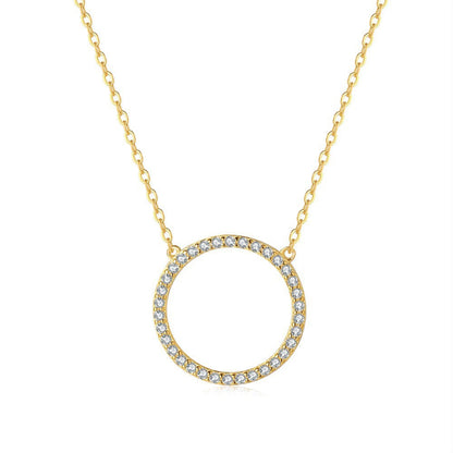Minimalist Diamond Circle Necklace