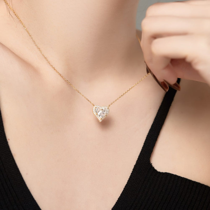 Romantic Heart with Crystal Edge Necklace

