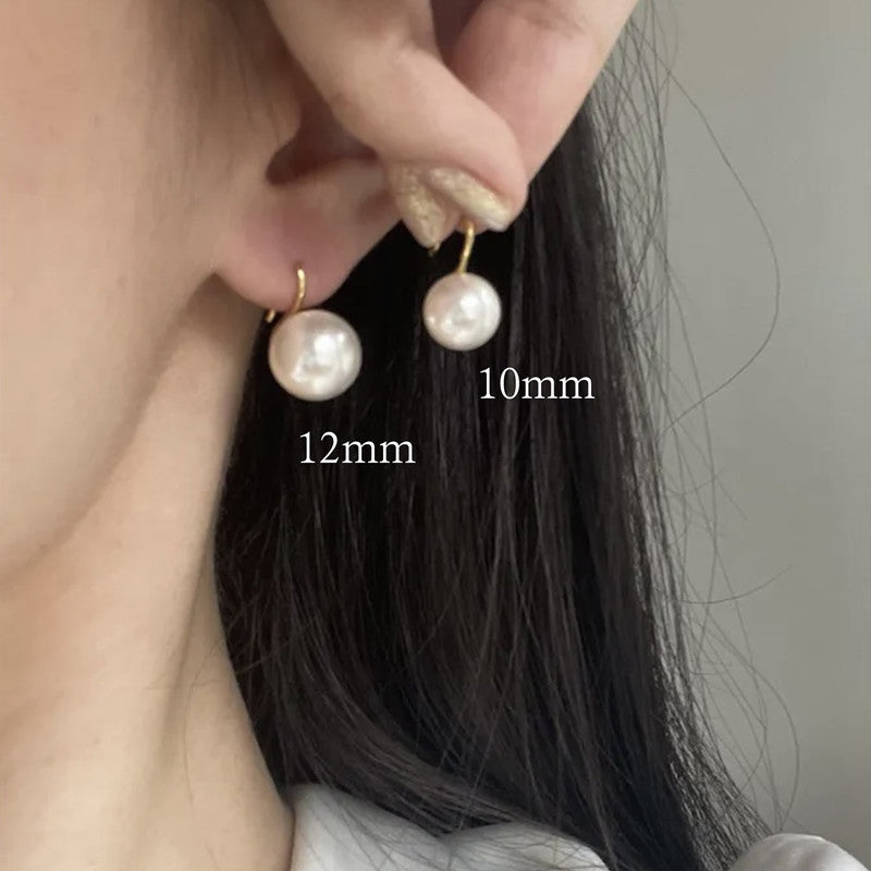 Round Pearl Drop Earrings


