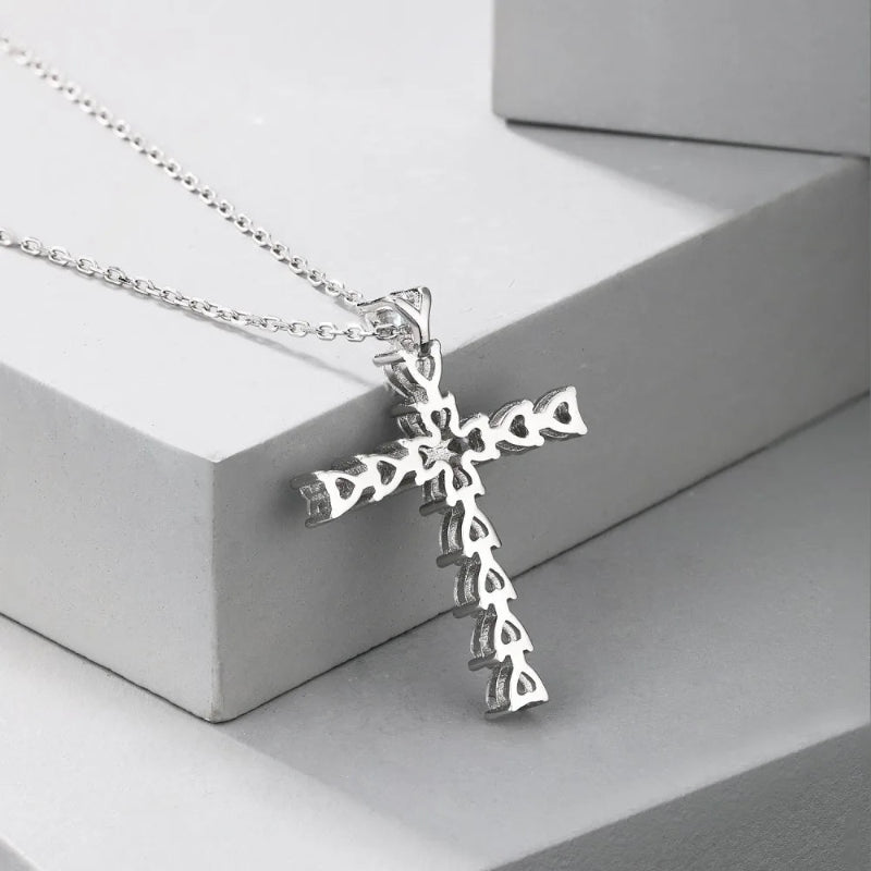 Shimmering Silver Cross Pendant

