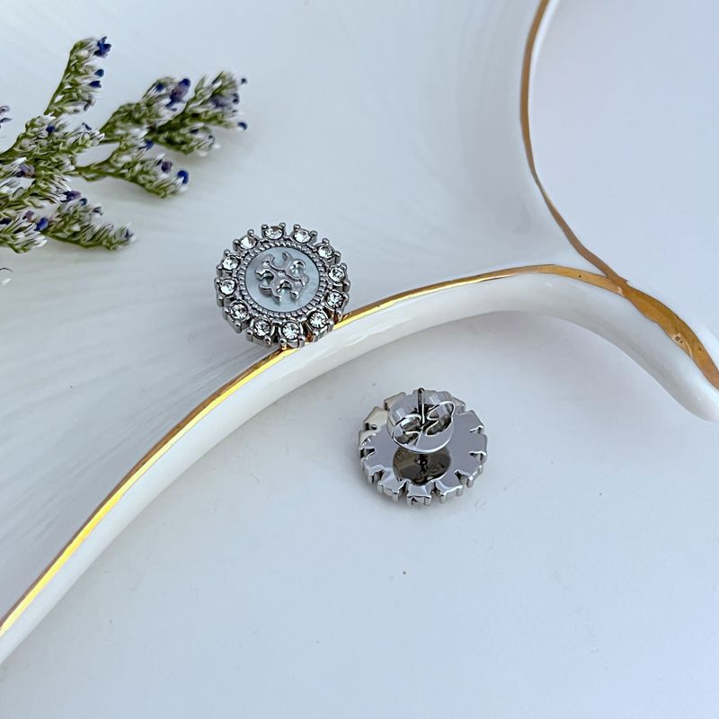 Tory Burch Mother-of-Pearl T-Logo Studs

