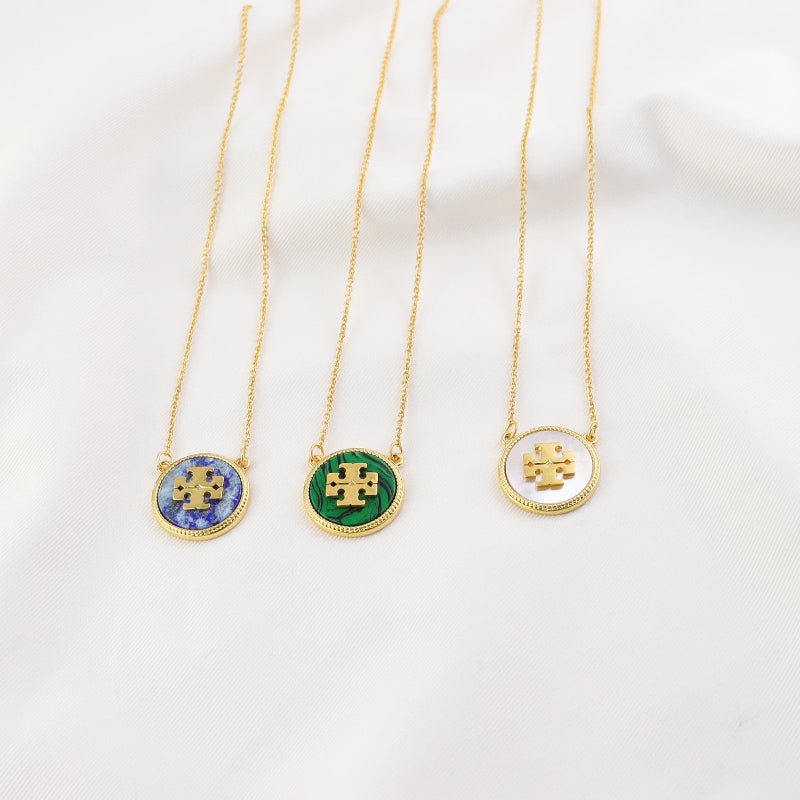 Tory Burch Enamel Logo Necklace

