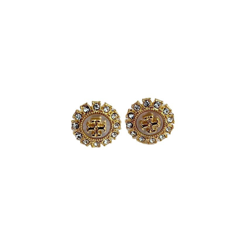 Tory Burch Sunburst Pave Stud Earrings

