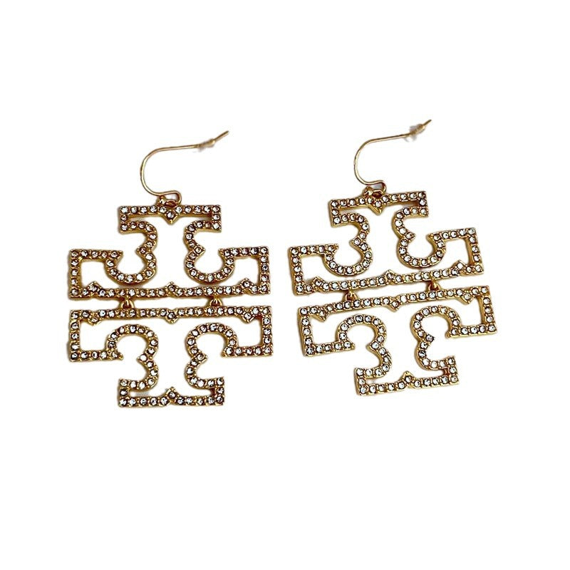 Tory Burch Interlocking T-Logo Drop Earrings

