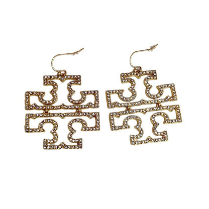 Tory Burch Interlocking T-Logo Drop Earrings


