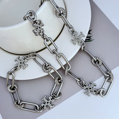 Tory Burch Pave Double-T Link Bracelet

