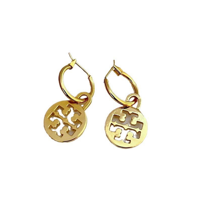 Tory Burch Timeless T-Logo Hoop Dangles

