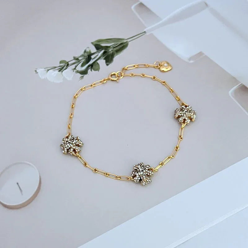 Tory Burch Sparkling Rhinestone Bracelet Necklace Set  display picture 2
