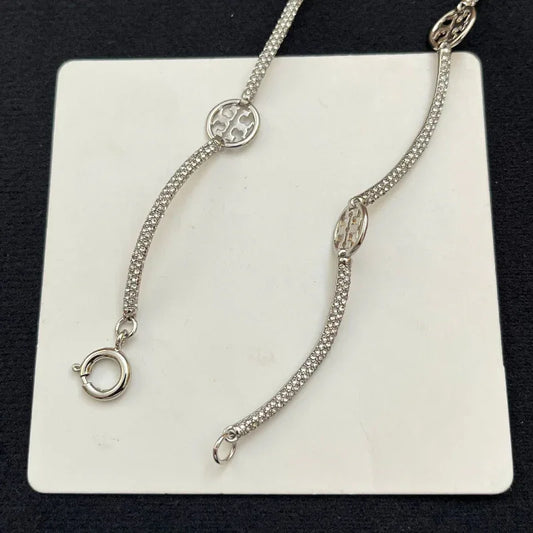 Tory Burch light luxury full diamond fashion necklace women - JIMMY JEWELRY 01