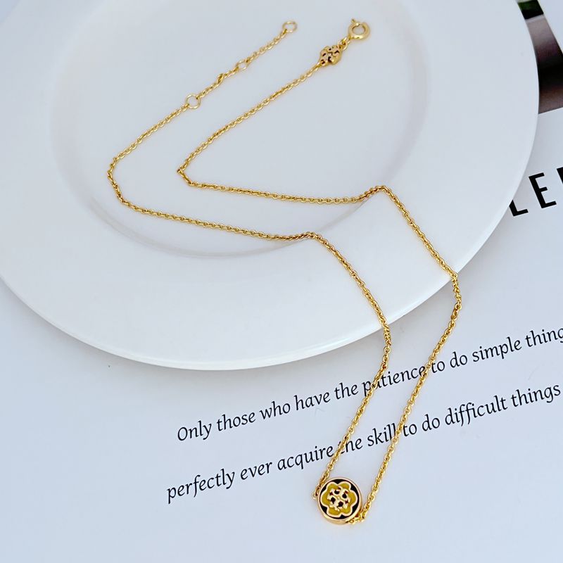Enamel T-Logo Charm Necklace

