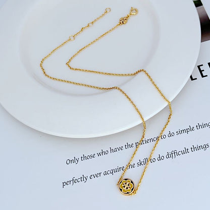 Enamel T-Logo Charm Necklace

