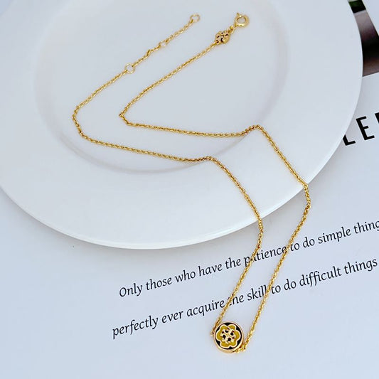 Enamel T-Logo Charm Necklace

