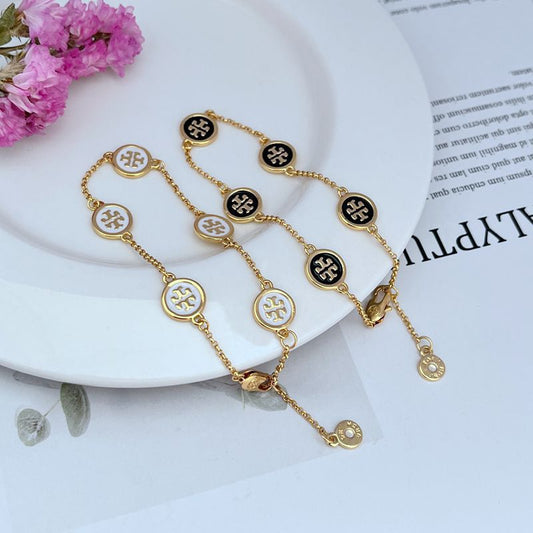 Tory Burch Enamel T-Logo Link Bracelet

