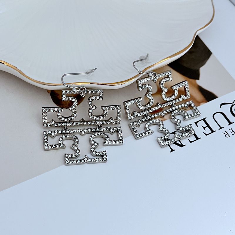 Tory Burch Modern Logo Chandelier Earrings

