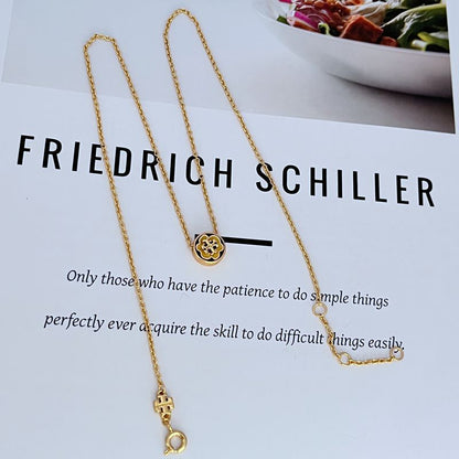 Classic T-Logo Floral Necklace

