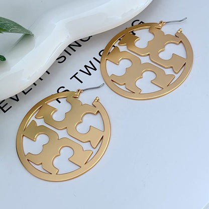 Tory Burch Vintage Gold Cut-Out Logo Earrings