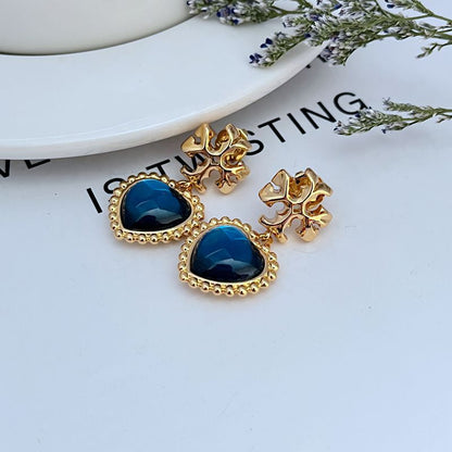 Tory Burch Romantic Heart Drop Earrings

